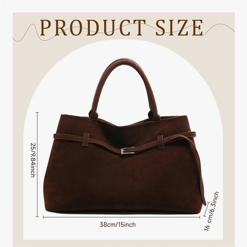 NWOT Brown Suede Handbag